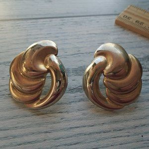 Vintage gold tone Don Lin Working Girl period 80s earrings